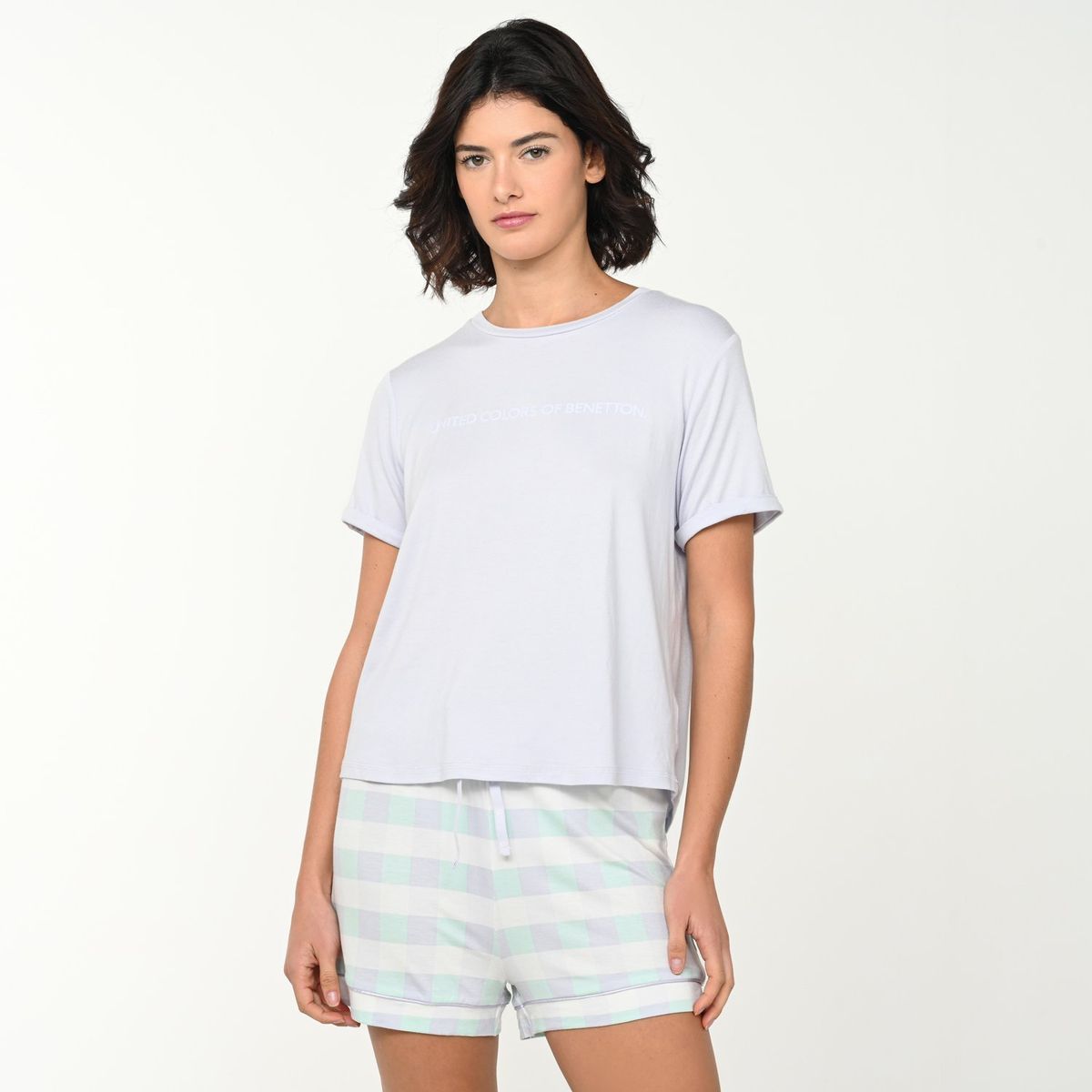 BENETTON - Pijama completa con short Mujer Corto Manga corta Benetton