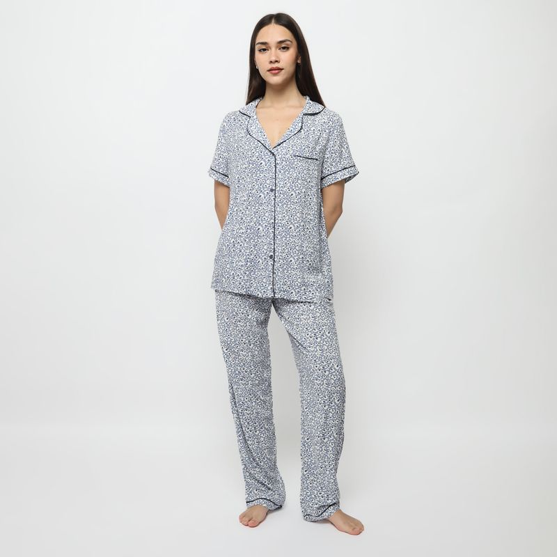 SYBILLA - Conjunto pijama mujer pantalón largo y manga corta Sybilla