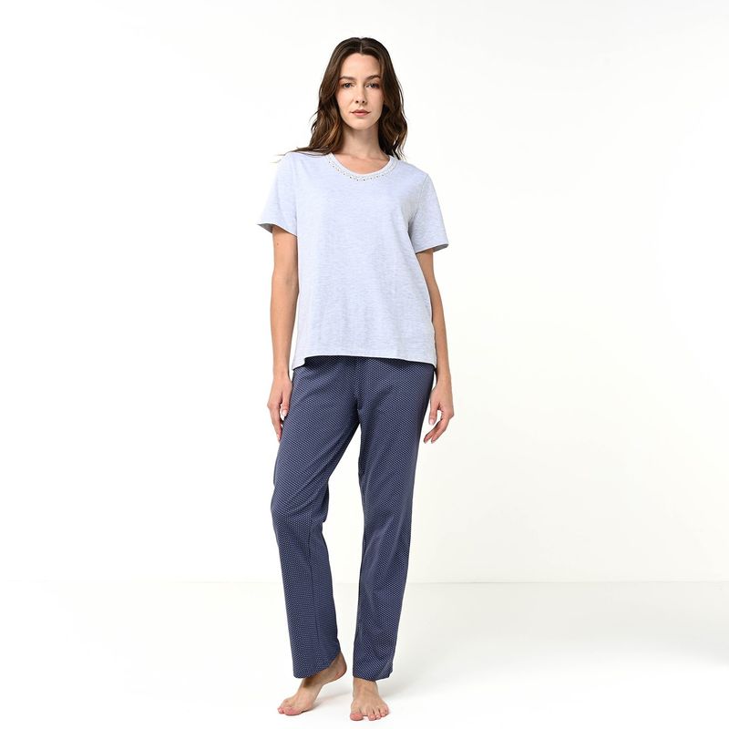 SOUTHLAND - Set de pijama Mujer Largo Manga corta Algodón Southland