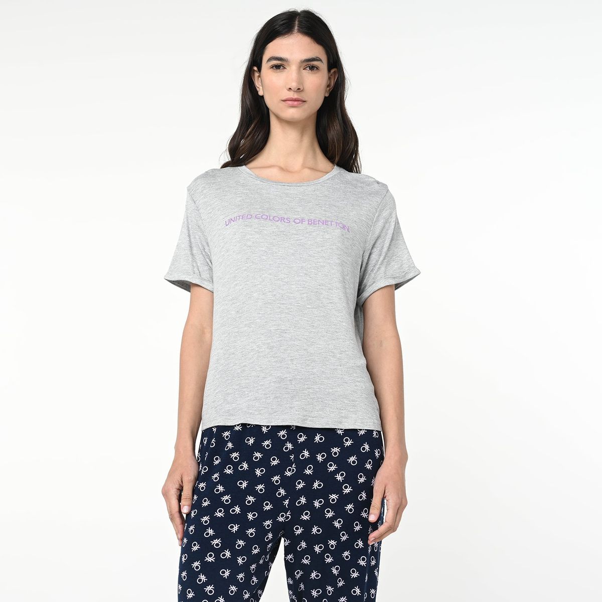 BENETTON - Pijama completa con pantalón Mujer Manga corta Benetton