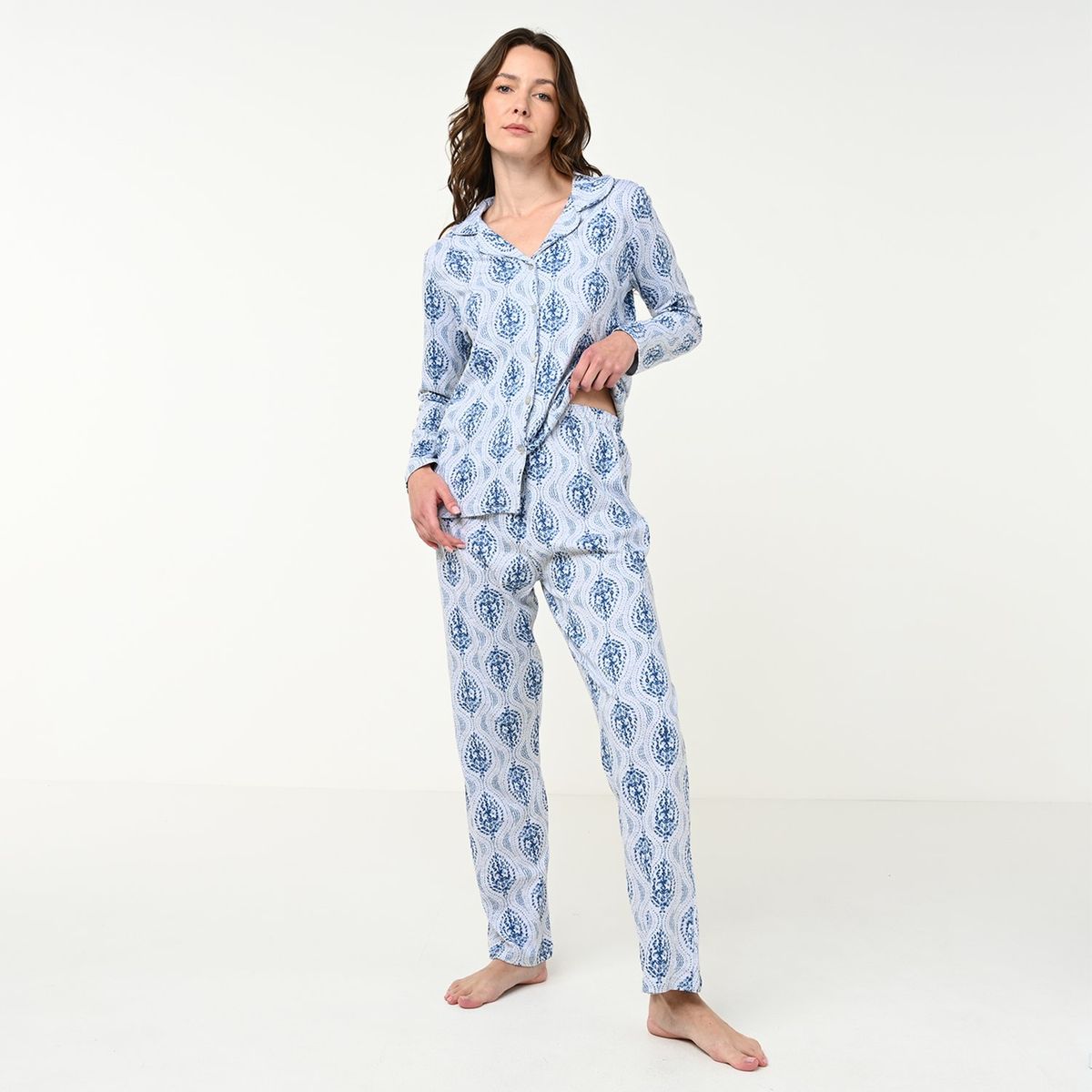 SOUTHLAND - Conjunto pijama mujer pantalón y manga larga Southland