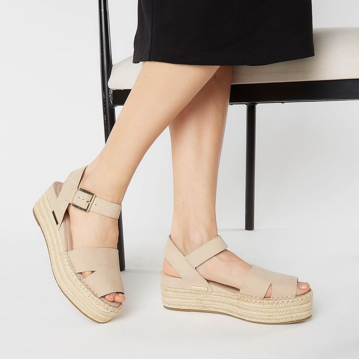 BASEMENT - Sandalias Mujer con plataforma baja Franny 3 Basement Nude