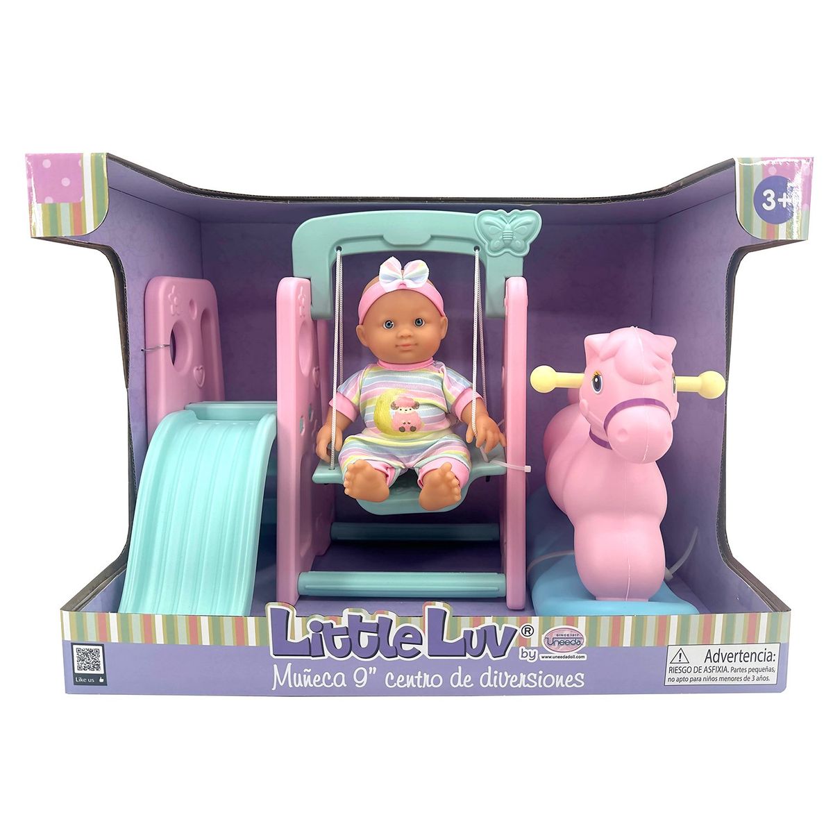  - Muñeca Little Luv®  9" Little Luv® Doll Rocking Horse With Slide & Swing 