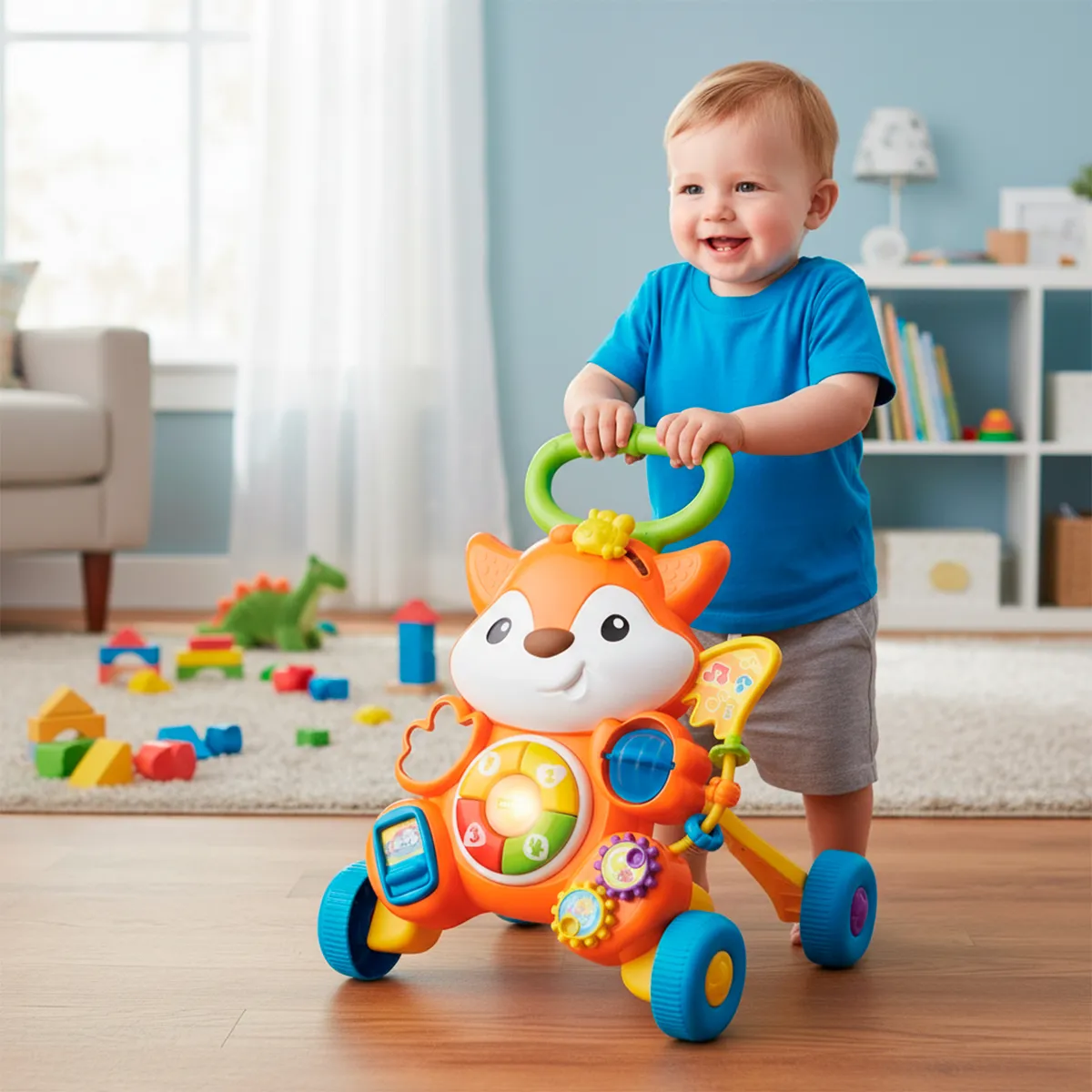 WINFUN - Juguete para bebé didáctico Winfun: Caminador interactivo zorrito crece conmigo