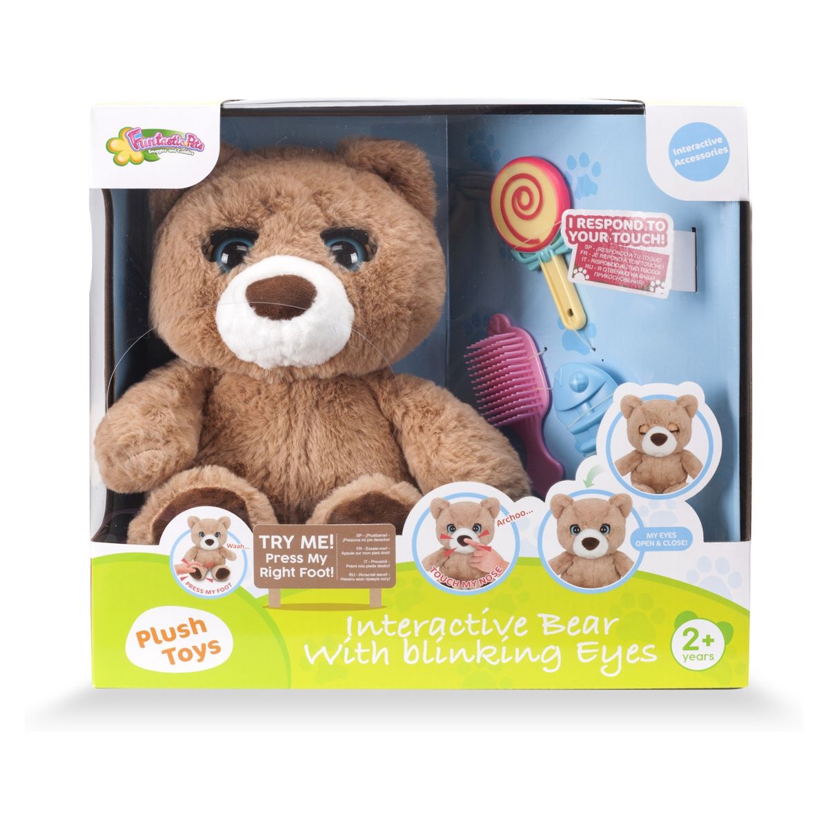  - Peluche de oso interactivo Fantastic pets. Incluye accesorios