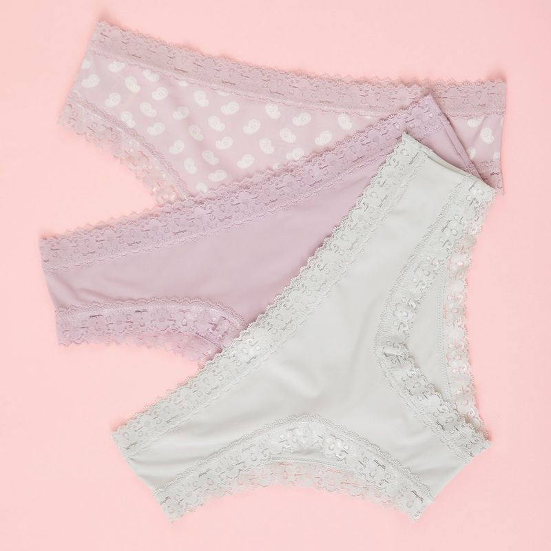 BLU - Calzón bikini Pack de 3 Encaje Mujer Blu 