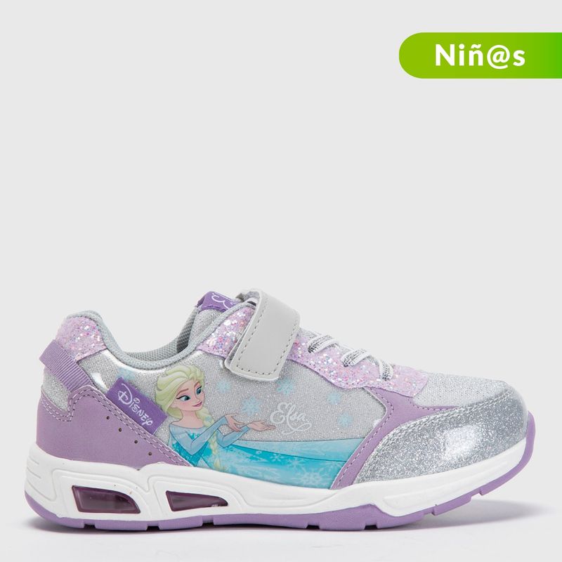 DISNEY - Tenis con luces Frozen Disney para Niña con Velcro