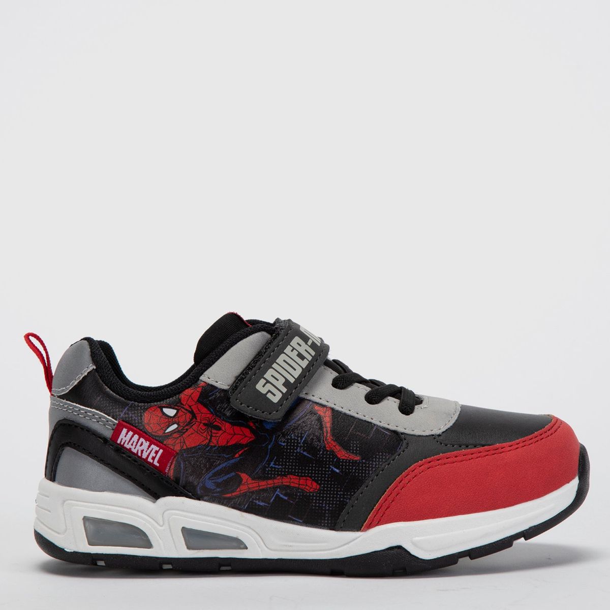 MARVEL - Tenis con luces Spider Man Marvel para Niño con Velcro
