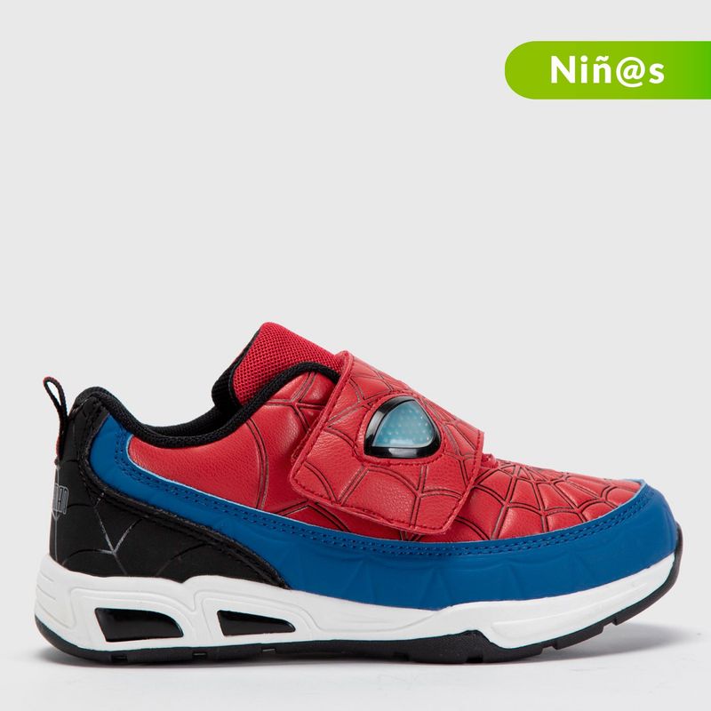 MARVEL - Tenis con luces Spider Man Marvel para Niño con Velcro