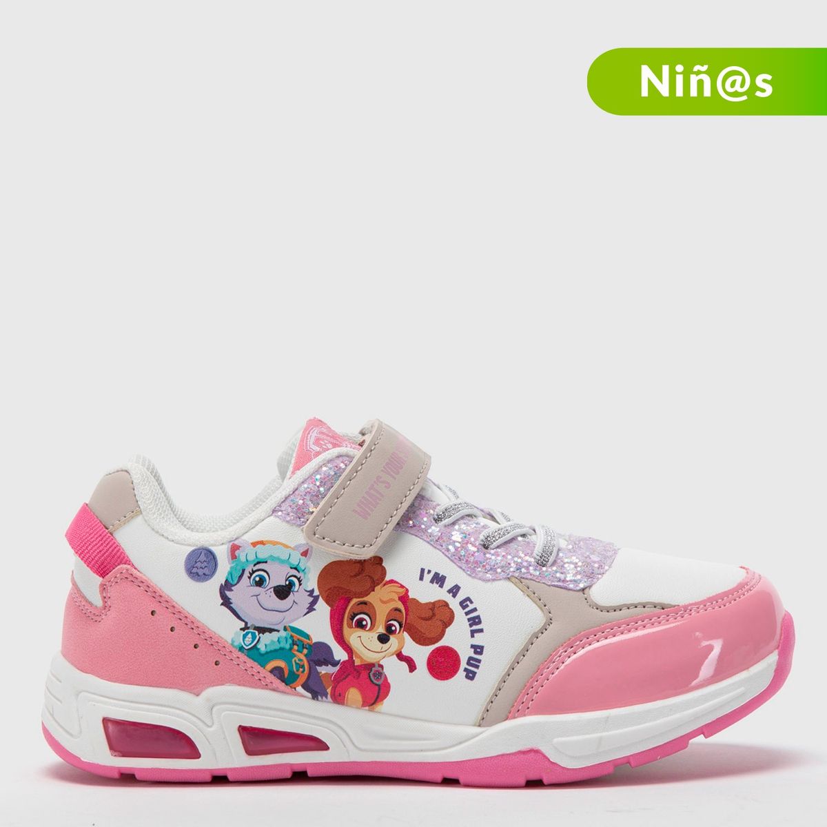 PAW PATROL - Tenis con luces Paw Patrol para Niña con Velcro