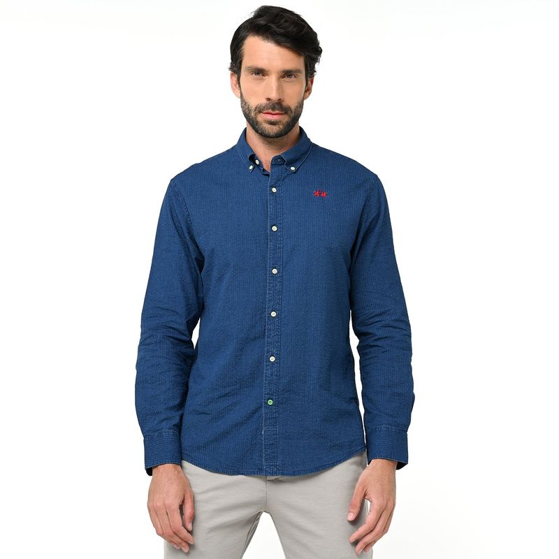 LA MARTINA - Camisa Hombre Manga larga de Algodón La Martina