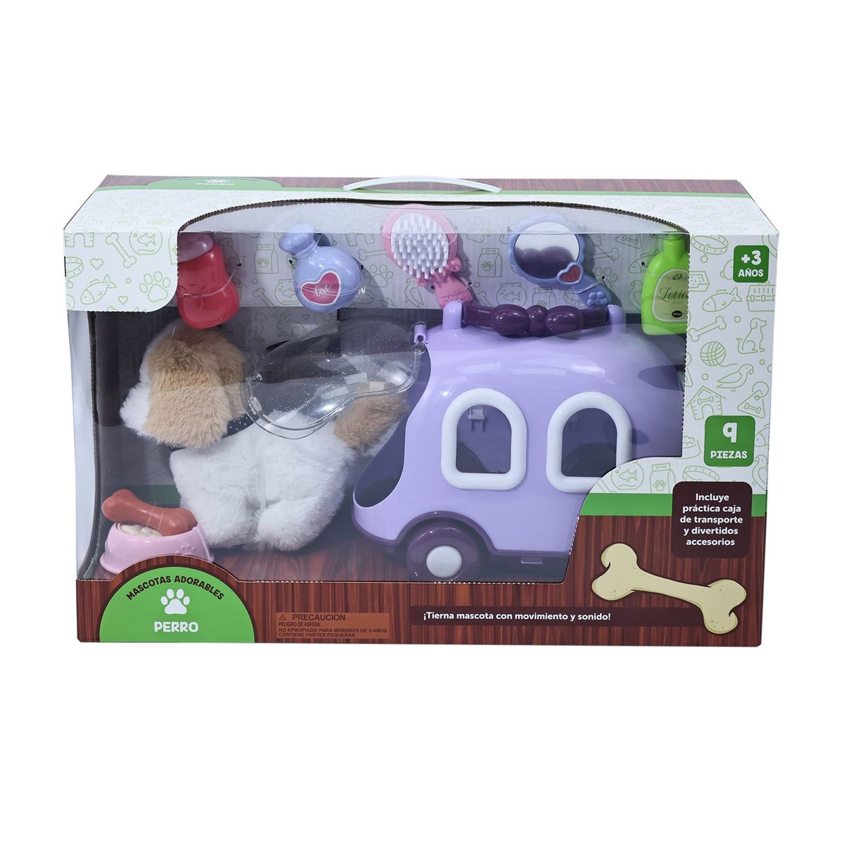 KIDS N PLAY - Peluche de perro Kids N Play. Incluye carrito y accesorios