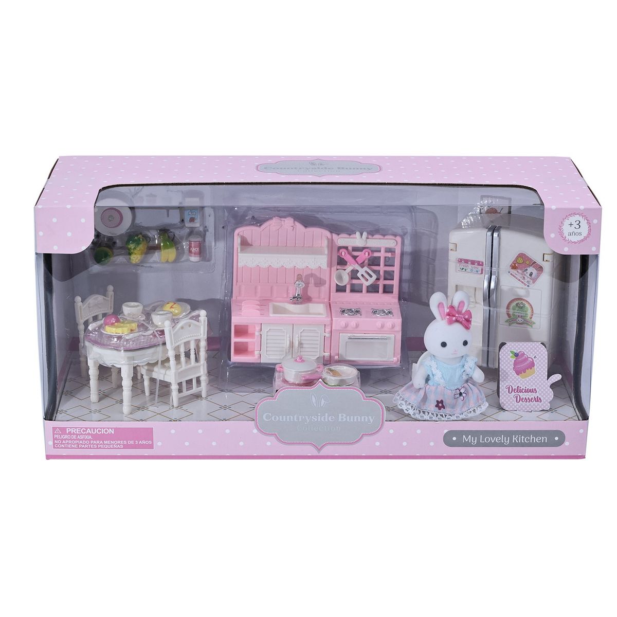 KIDS N PLAY - Cocinita de juguete Familia Conejo Dreamy Bay. Incluye Accesorios