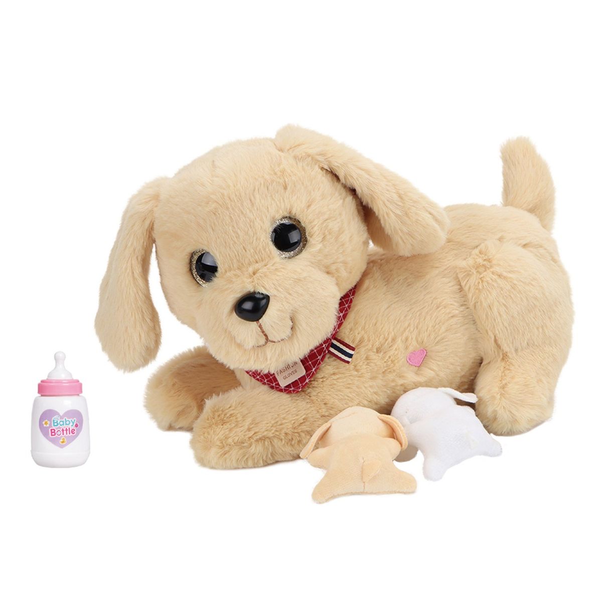 KIDS N PLAY - Peluche Mamá perro Cute pets con sonidos. Incluye bebés