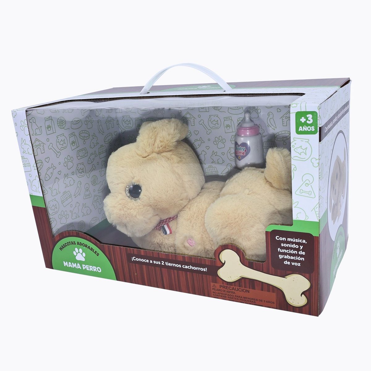 KIDS N PLAY - Peluche Mamá perro Cute pets con sonidos. Incluye bebés