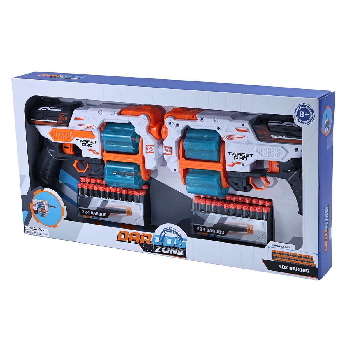 KIDS N PLAY - Lanzador de dardos para niños. Incluye 2 lanzadores y 48 dardos.