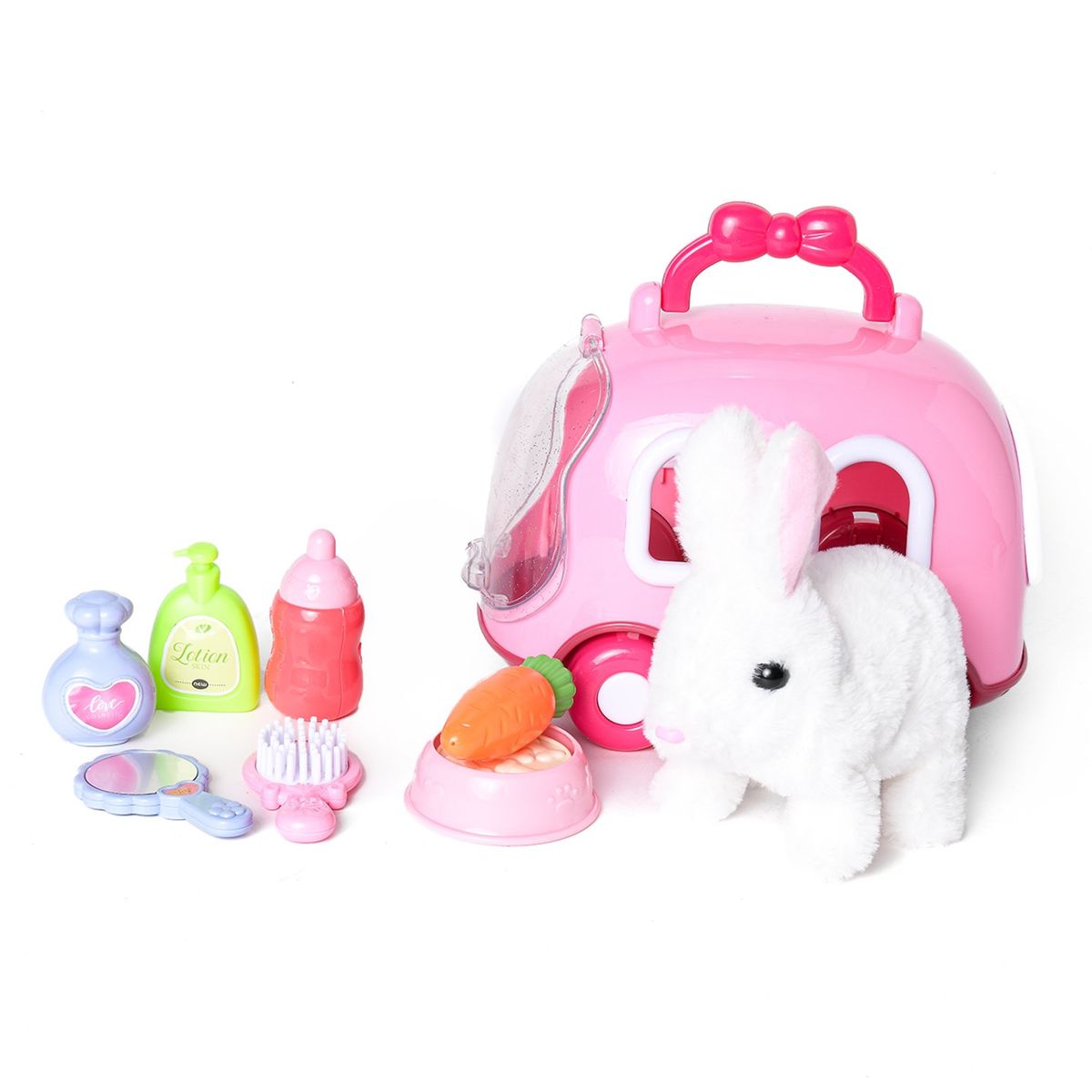 KIDS N PLAY - Peluche de conejo Kids N Play. Incluye carrito y accesorios
