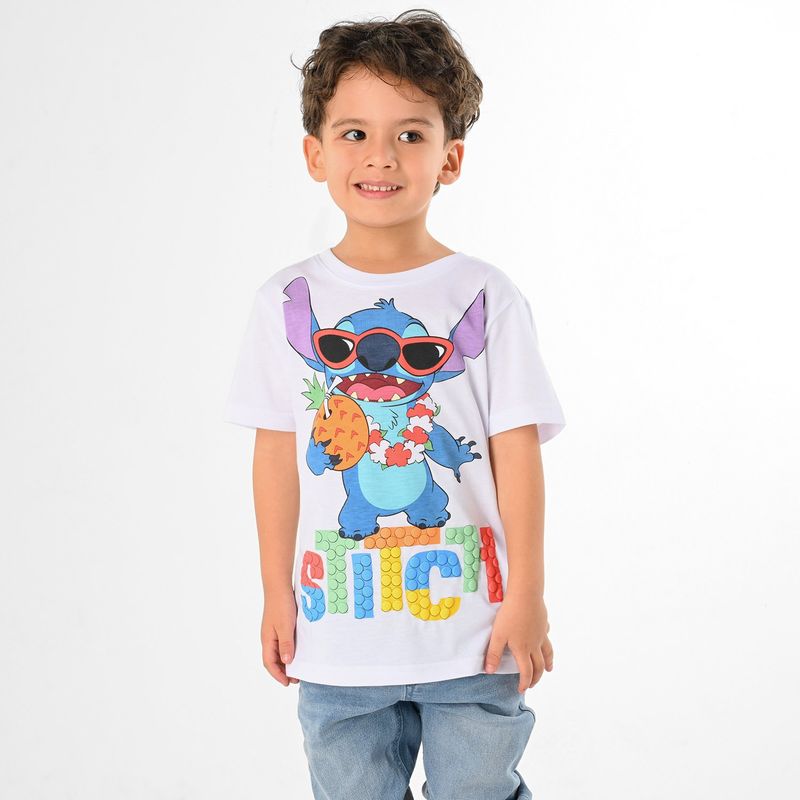 LILO & STITCH - Camiseta para Niño Manga corta Lilo & Stitch de Algodón 