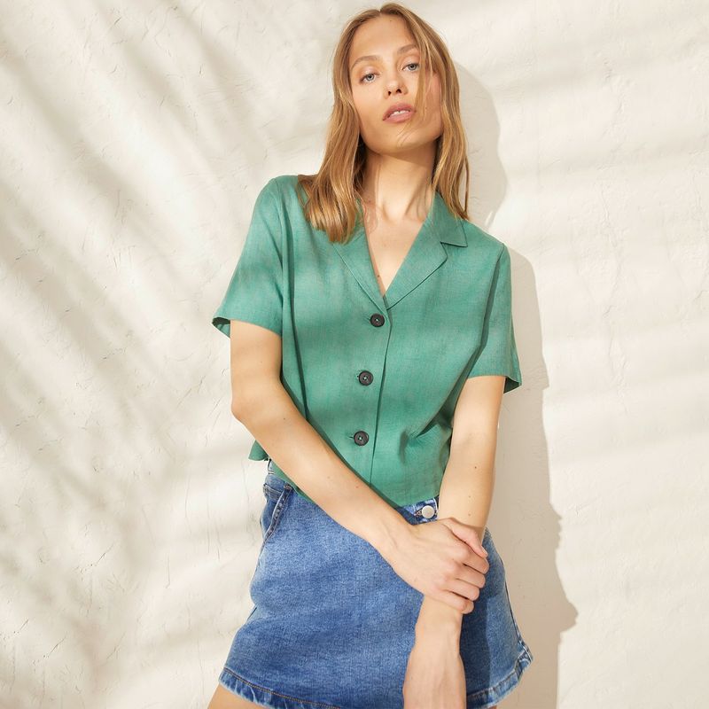 BASEMENT - Blusa Mujer Manga corta Basement