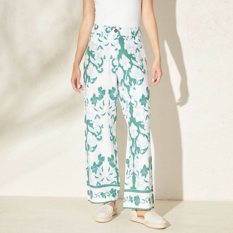 BASEMENT - Pantalón Palazzo Mujer Tiro alto con Estampado Basement