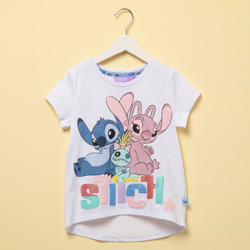 LILO & STITCH - Camiseta para Niña Manga corta Lilo & Stitch de Algodón 