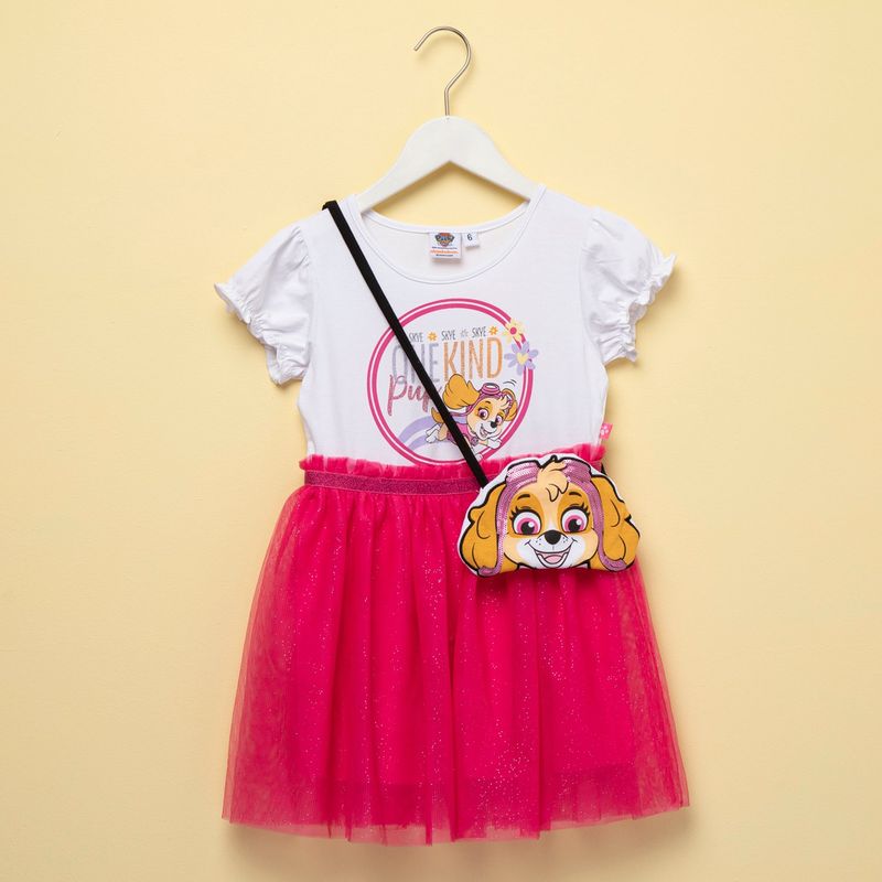 PAW PATROL - Vestido Niña Estampado Con accesorio Manga corta Algodón Paw Patrol
