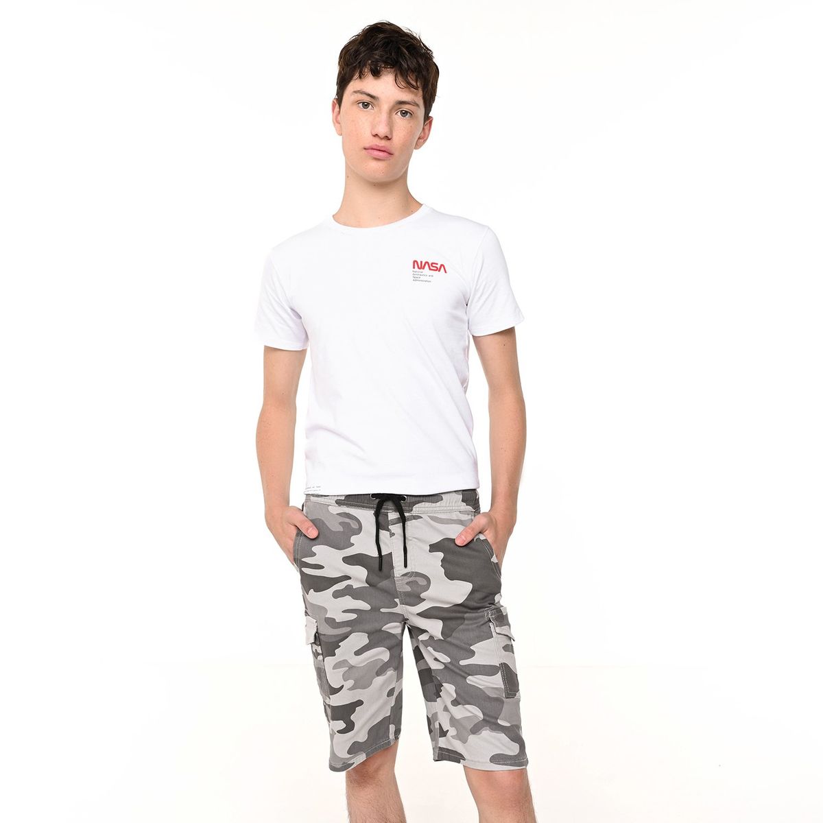 FEDERATION - Bermuda Niño con Estampado Cintura elásticada Algodón Federation