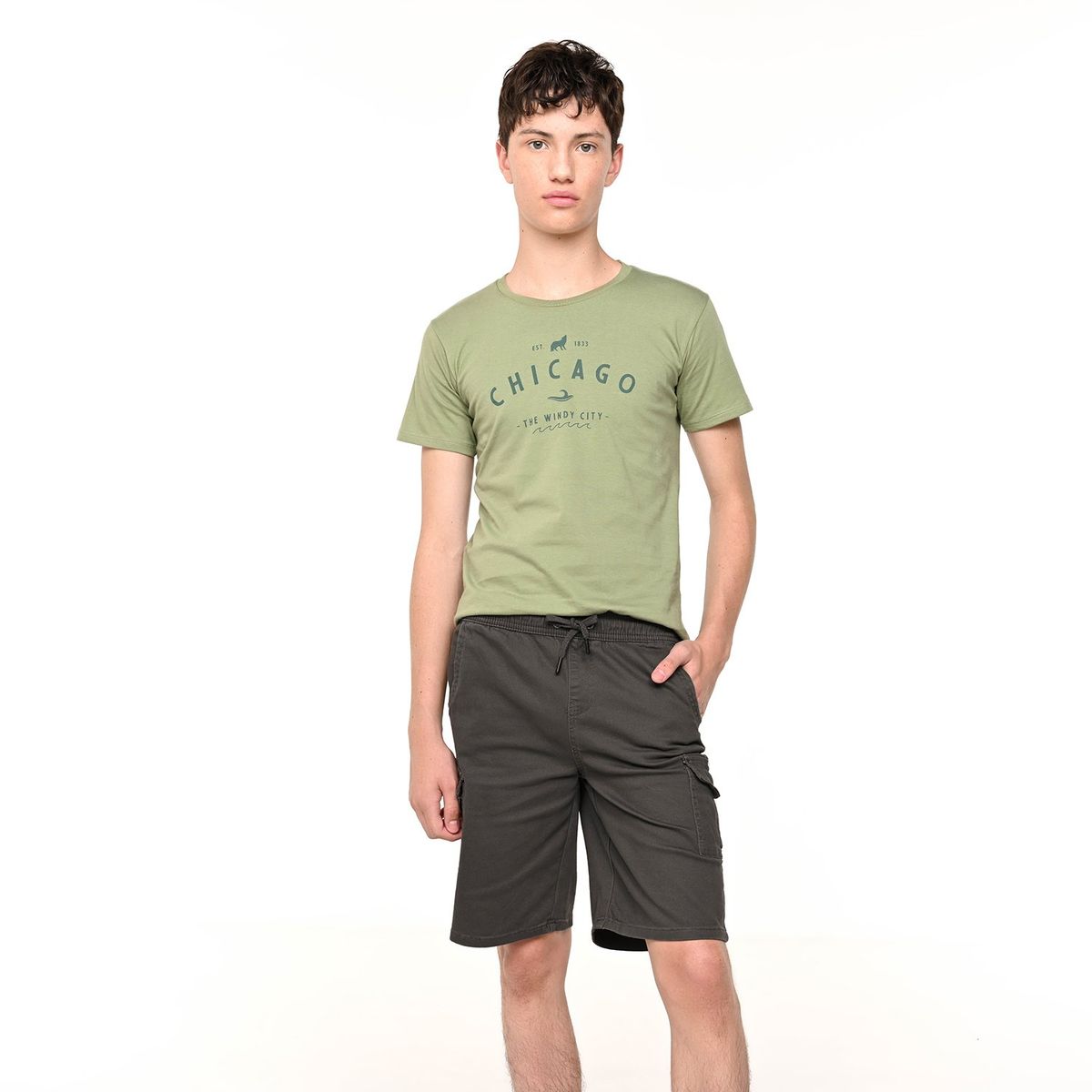 FEDERATION - Bermuda Niño con Estampado Cintura elásticada Algodón Federation