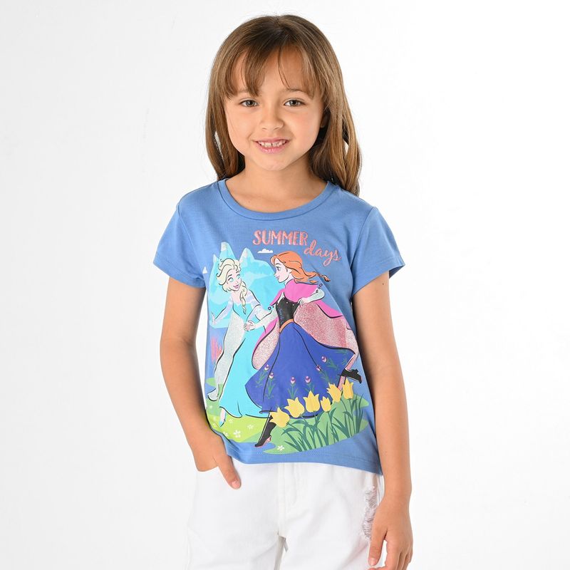 DISNEY - Camiseta Niña con Estampado Manga corta Algodón Frozen