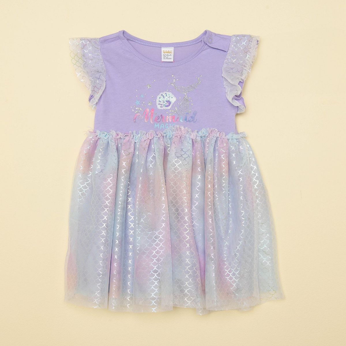 YAMP - Vestido para Bebé niña Brillante Tutú Manga corta de Algodón Yamp