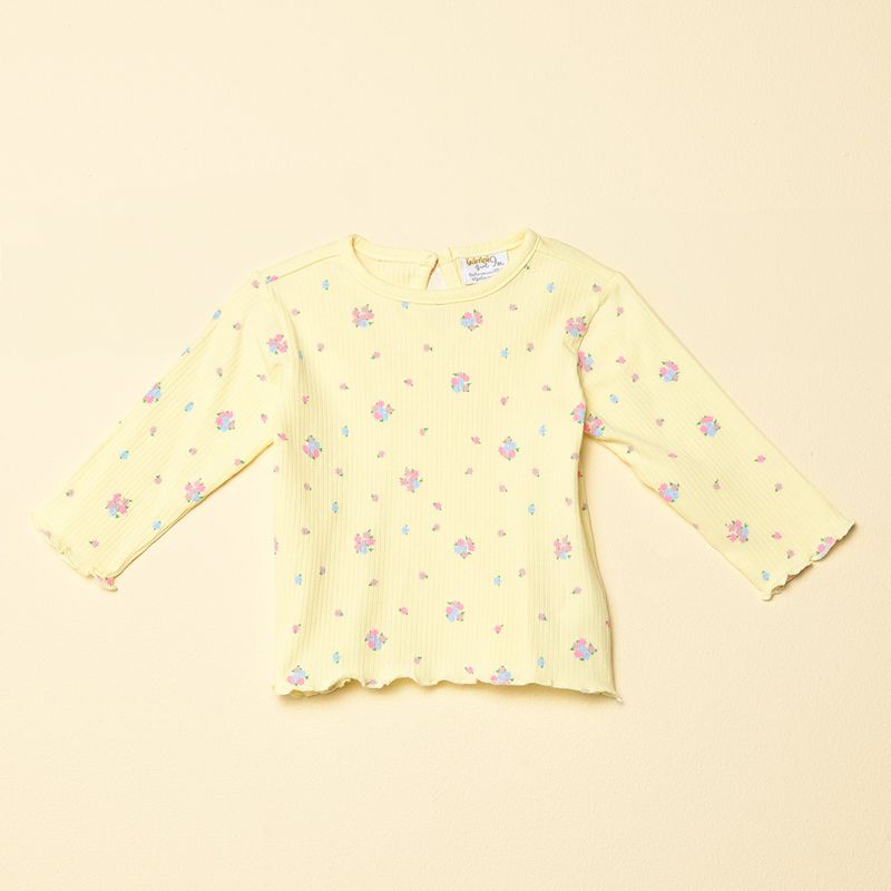 YAMP - Camiseta manga larga Bebé niña con Estampado Algodón Yamp