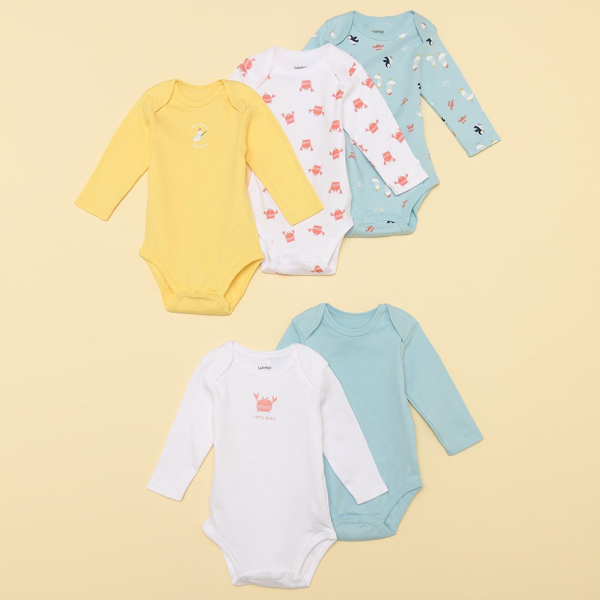 YAMP - Body Niño Pack de 5 unidades de Algodón Yamp