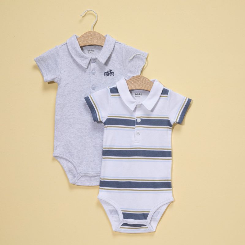 YAMP - Body Bebé niño Pack de 2 unidades Con cuello Algodón Yamp