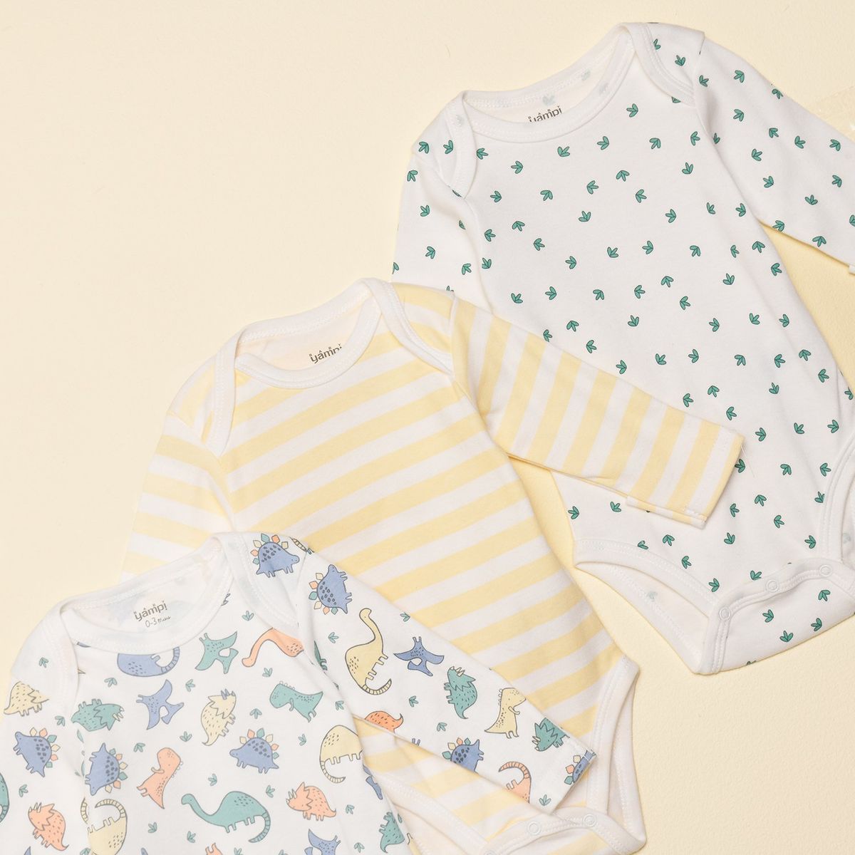 YAMP - Body Bebé niño Pack de 3 unidades Algodón Yamp