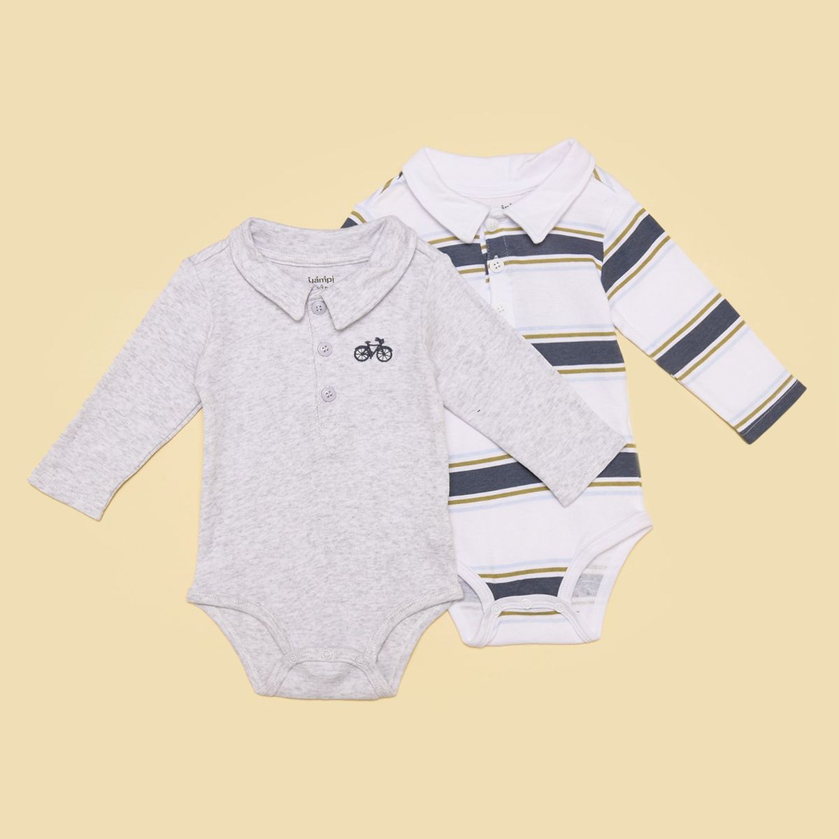 YAMP - Body Bebé niño Pack de 2 unidades Con cuello Algodón Yamp