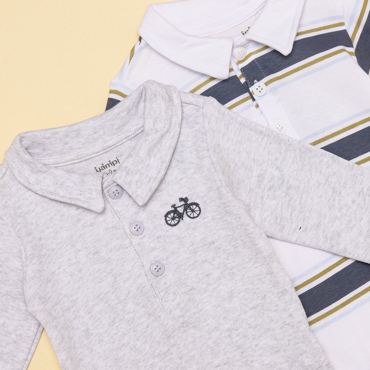 YAMP - Body Bebé niño Pack de 2 unidades Con cuello Algodón Yamp