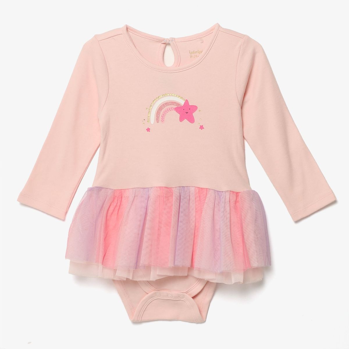 YAMP - Body Bebé niña con Estampado Tutú Manga larga Algodón Yamp