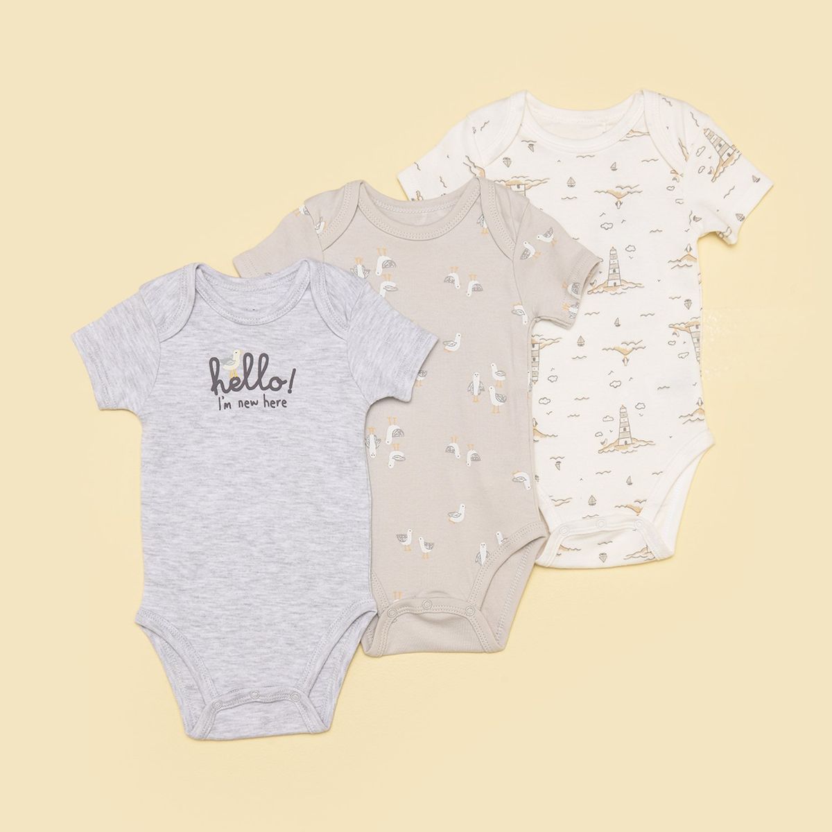 YAMP - Body Bebé niño Pack de 3 unidades Algodón Yamp