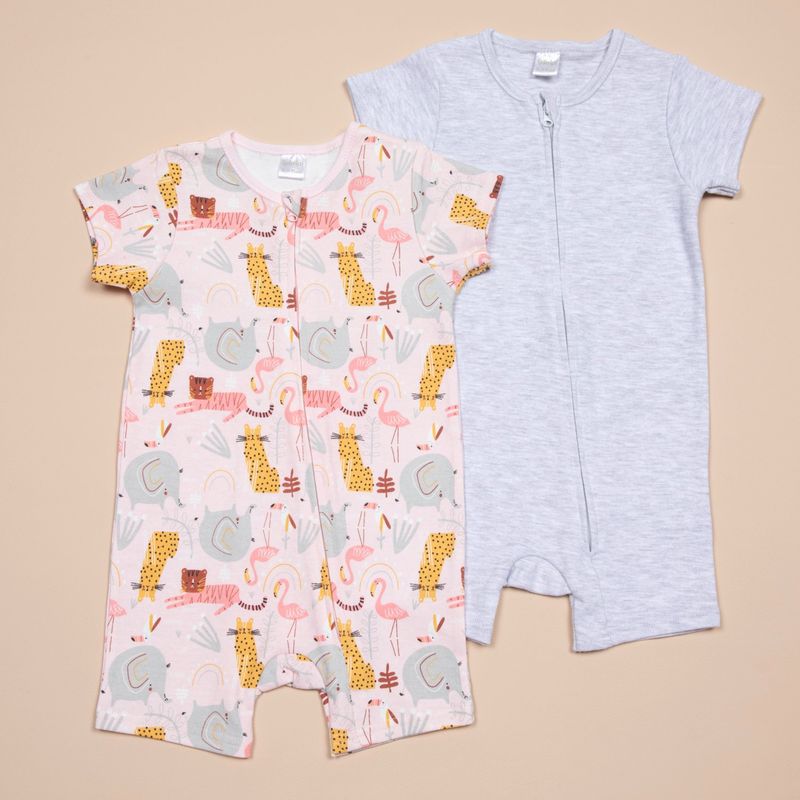 YAMP - Pijamas para Bebé niña Pack de 2 unidades Manga corta de Algodón Yamp