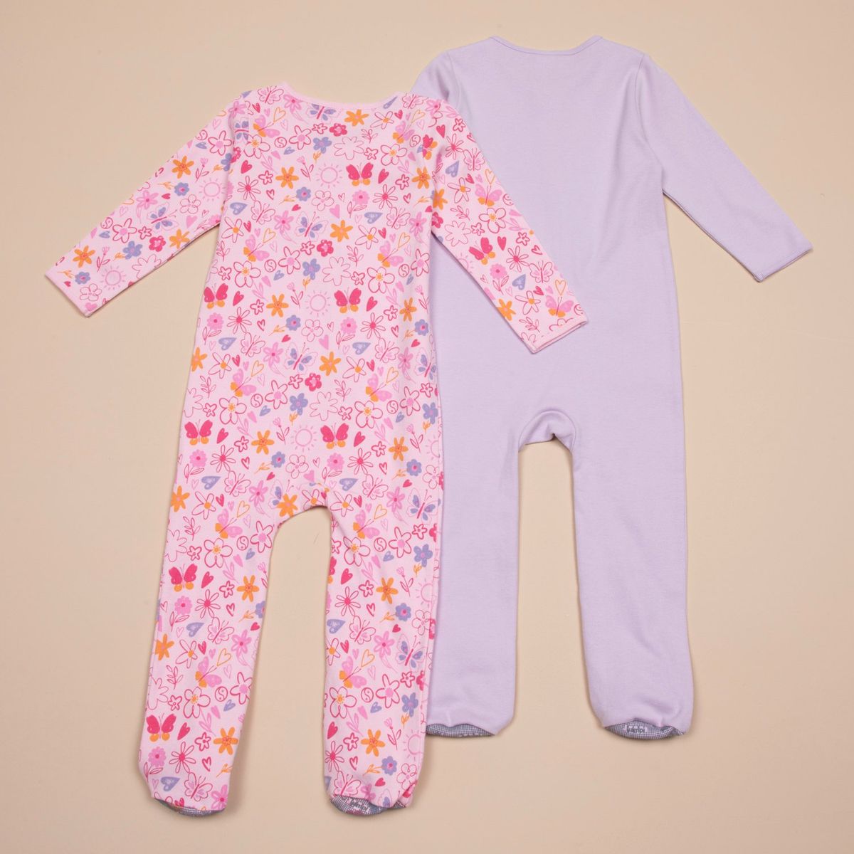 YAMP - Pijamas para Bebé niña Pack de 2 unidades Manga larga de Algodón Yamp