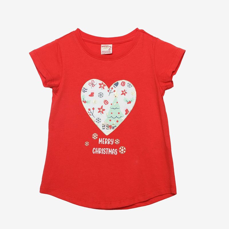 YAMP - Camiseta Niña con Estampado Manga corta Algodón Yamp