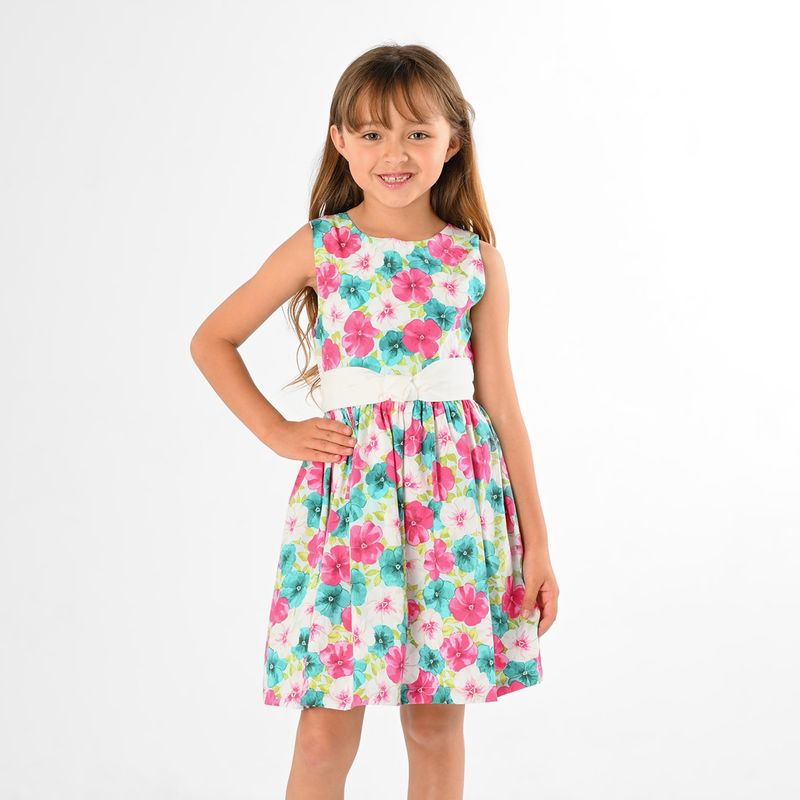 YAMP - Vestido Niña Flores Algodón Yamp