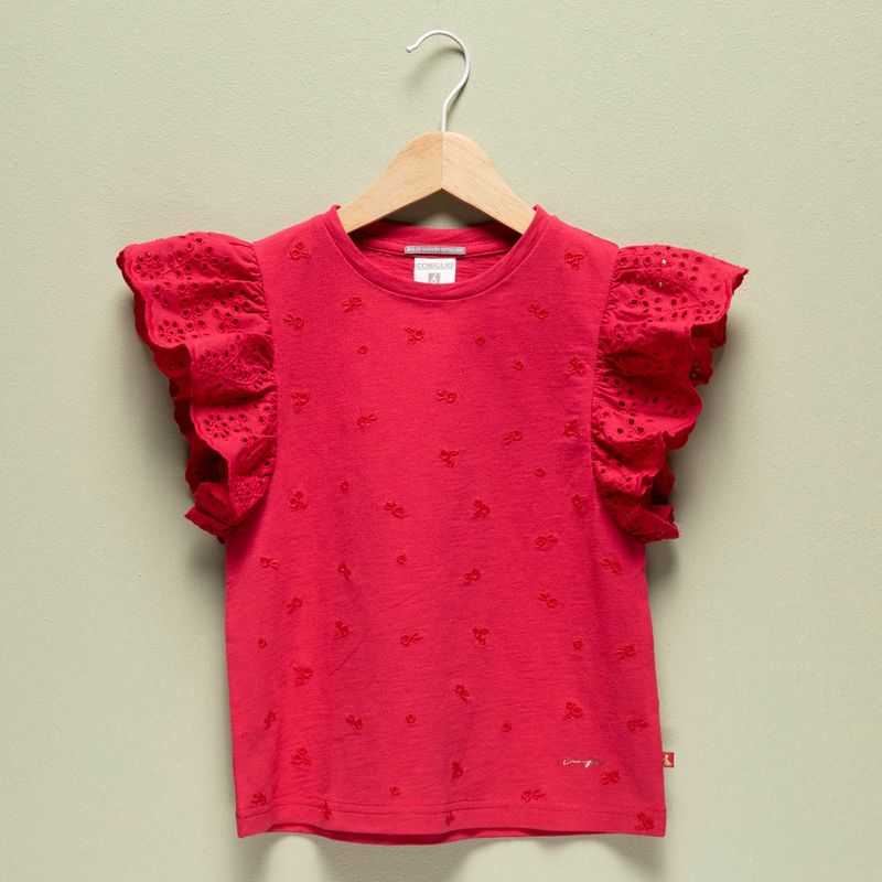 CONIGLIO - Camiseta Niña con Bordado Manga corta Coniglio