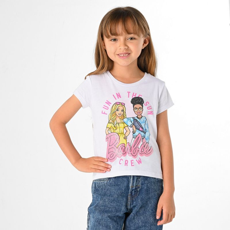 BARBIE - Camiseta Niña con Estampado Manga corta Algodón Barbie