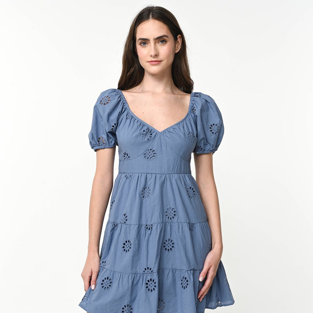 SYBILLA - Vestido Corto Bordado Mujer de Algodón Sybilla