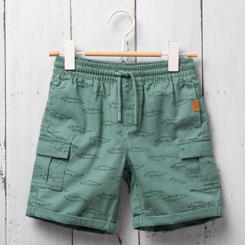 YAMP - Bermuda Niño Cintura elásticada de Algodón Yamp