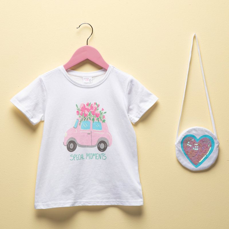 YAMP - Camiseta Niña con Estampado Manga corta Algodón Yamp