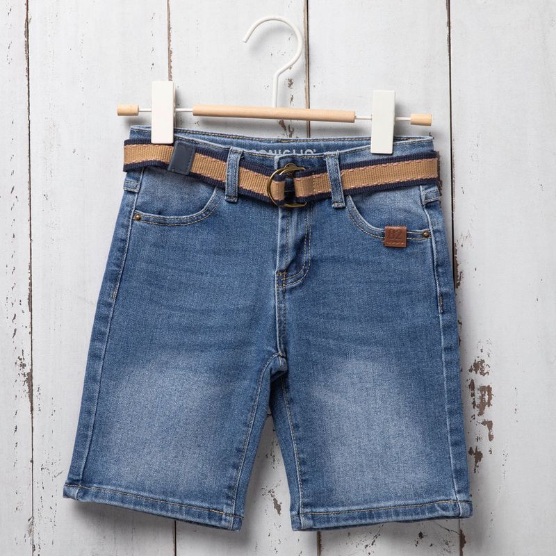 CONIGLIO - Bermuda Niño Denim Con cinturón Algodón Coniglio