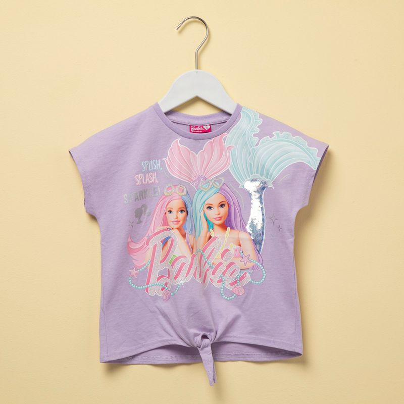 BARBIE - Camiseta Niña con Estampado Manga corta Algodón Barbie