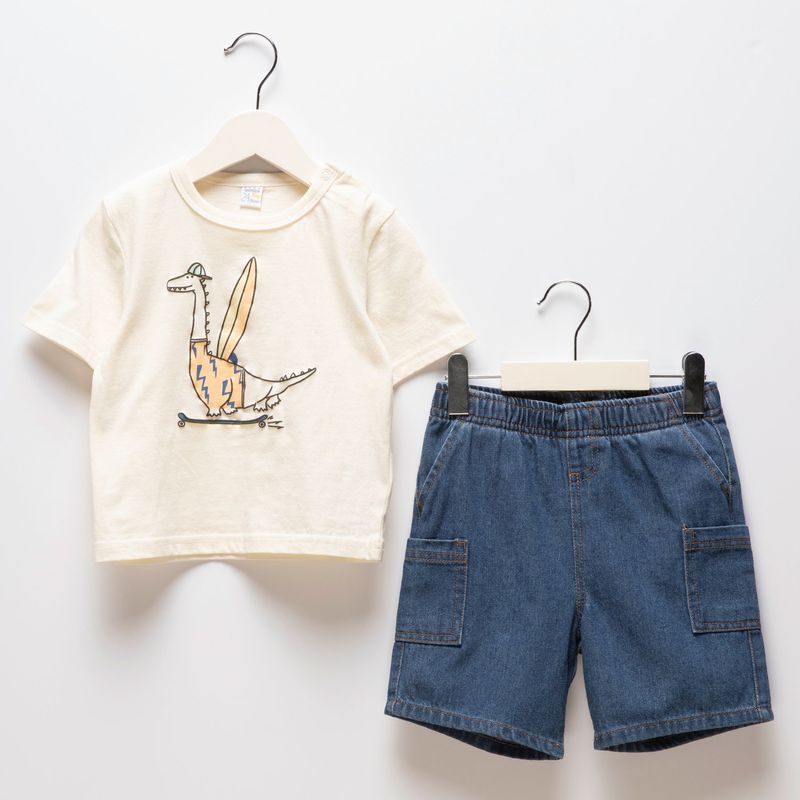 YAMP - Set Camiseta manga corta + Short para Bebé niño en de Algodón Yamp